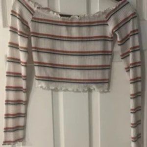 One shoulder knitted long sleeves